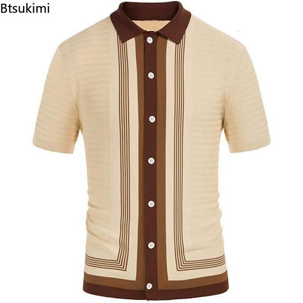

men s polos summer short sleeve polo shirts knitted business formal office luxury style clothes slim cotton male 230718, White;black