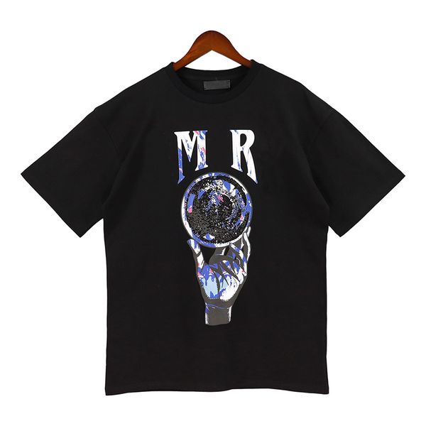 

men's amirri football t-shirt short sleeve men's summer new trendy loose boy sports half sleeve top, White;black