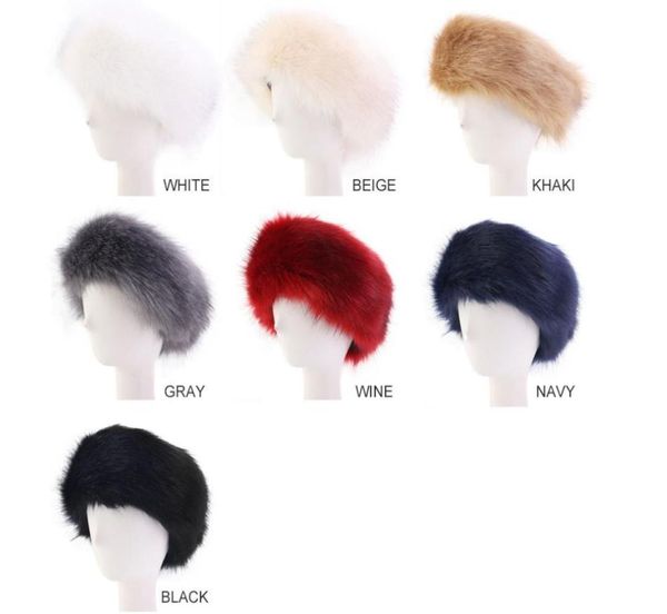 

bandanas winter fur warm headband fox fur hat faux fur head warmer women039s ear warmer earmuff turban hair bands hair accessor6053607, Silver