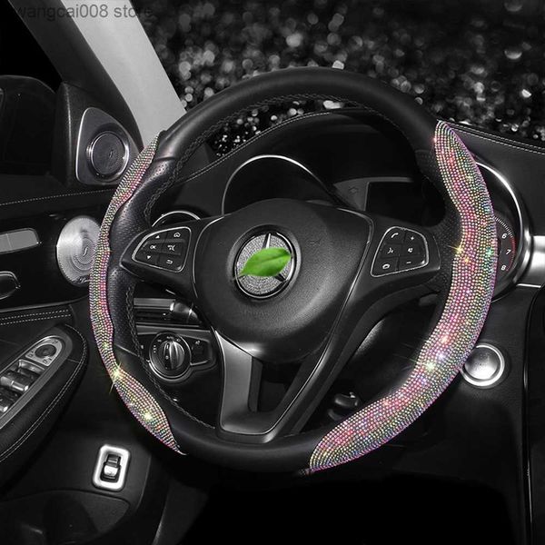 

steering wheel covers new luxury bling car steering wheel cover diamond protector set breathable anti-slip car accessories universal for wom