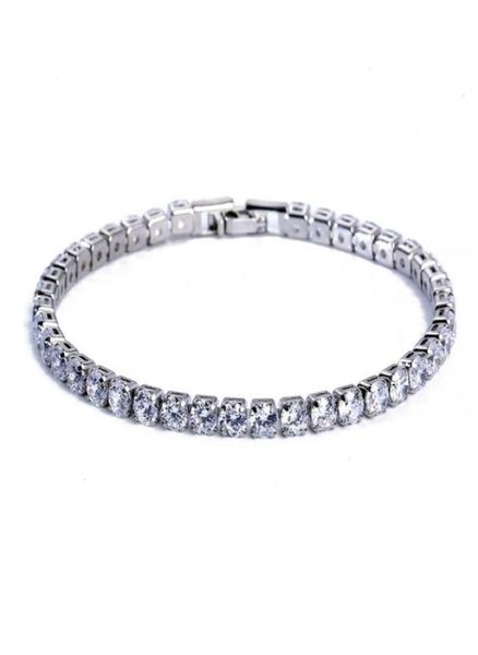 

charm bracelets 4mm cubic zirconia tennis bracelets for women iced out chain silver color bracelet men1574319, Golden;silver