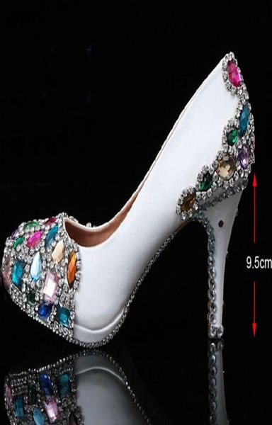 

new arrival handmade wedding popular white bridal high heel dress shoes crystal women039s shoes mother of the bride shoes1071493, Black