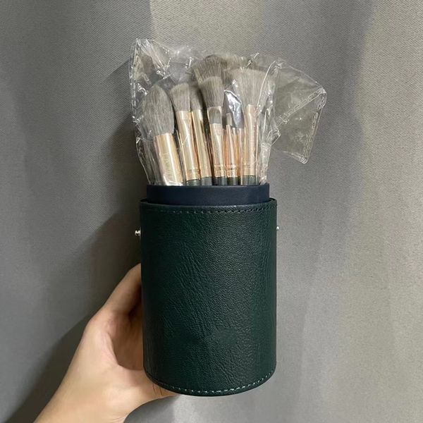 

makeup brushes pro 9pcs set with leather storage box