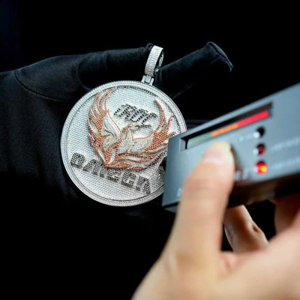 

custom designer custom diamond necklace pendant 925 sterling silver vvs iced out moissanite gold hip hop pendant jewelry