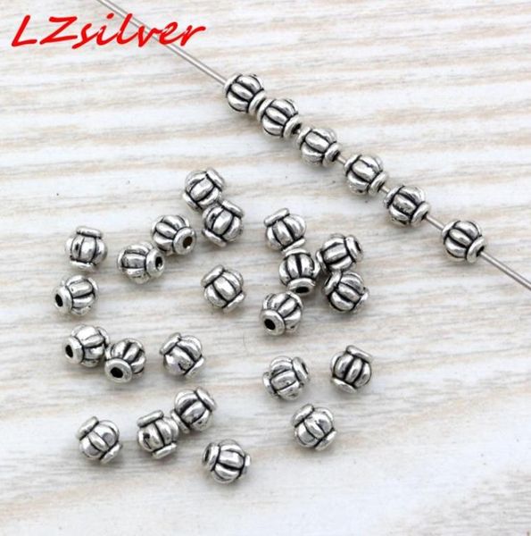 

500pcs antique silver alloy lantern spacer bead 4mm for jewelry making bracelet necklace diy accessories d22923081, Bronze;silver