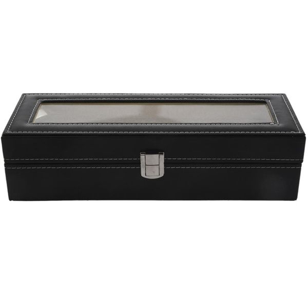 

watch case leather watch box jewelry box gift for men 6 compartments black9719451, Black;blue