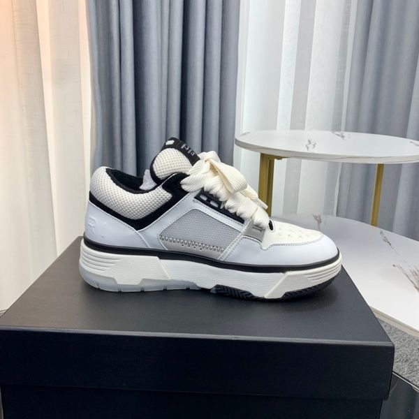 

am shoes skelet bones casual shoe runway skel low high- men women us11 basketball running black white leather ami lace up ss998