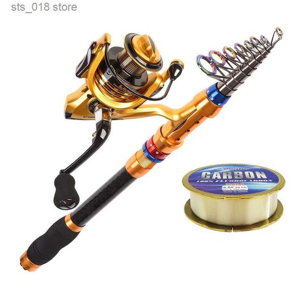 

casting rods fishing rod and reel combo saltwater freshwater-12 ft carbon fiber telescopic fishing pole and reel combo t230718