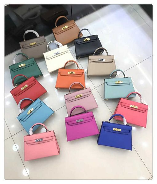 

designer kelys tote bag new ep 2023 second generation bag head layer leather women's lock buckle mini square palm printk5s0
