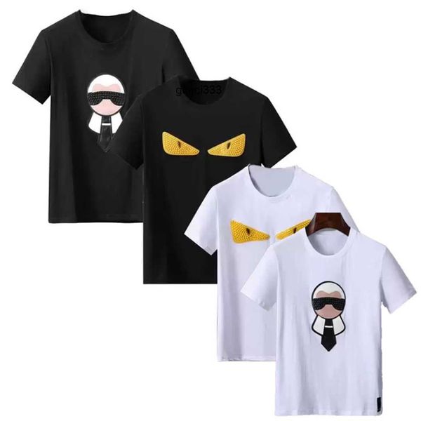 

letters fendyly t-shirt ff sleeves t eye mens womens eyes shirt print embrodiery short casual man men designers tees breathable white black