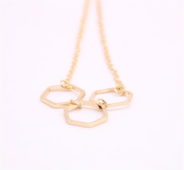 

the latest elements whole lgeometric shapes pendant necklace regular hexagon plated necklace the gift to women8760930, Silver