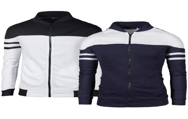 

spring autumn men golf jackets coat striped patchwork slim fit jackets for men casual sport jacket male man sportwear 4377823, Red;blue