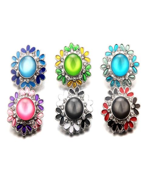 

ginger snap jewelry flower leaf design crystal rhinestone chunks 18mm snap bracelet noosa buttons women snap interchangeable jewel9709547, Golden;silver
