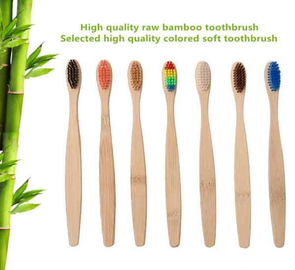 

whole natural bamboo handle toothbrush rainbow colorful whitening soft bristles bamboo toothbrush ecofriendly oral care for h1387226