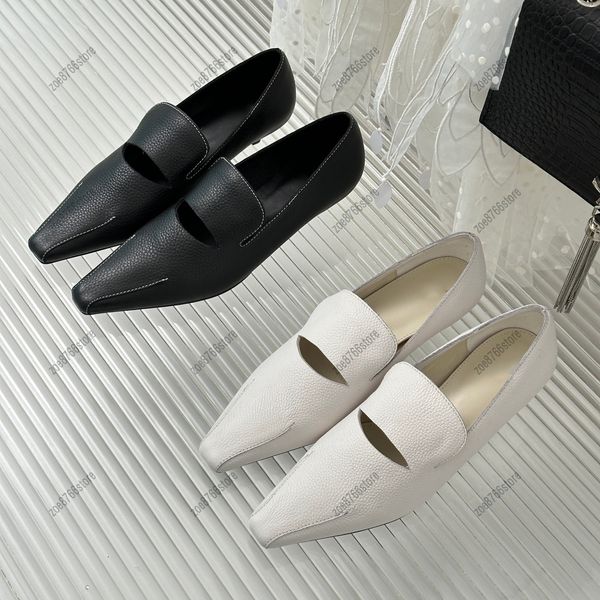 

designer dress shoes flat heels casual shoes pointed toe single shoes leather flat low heels home comfort leather black white shoes