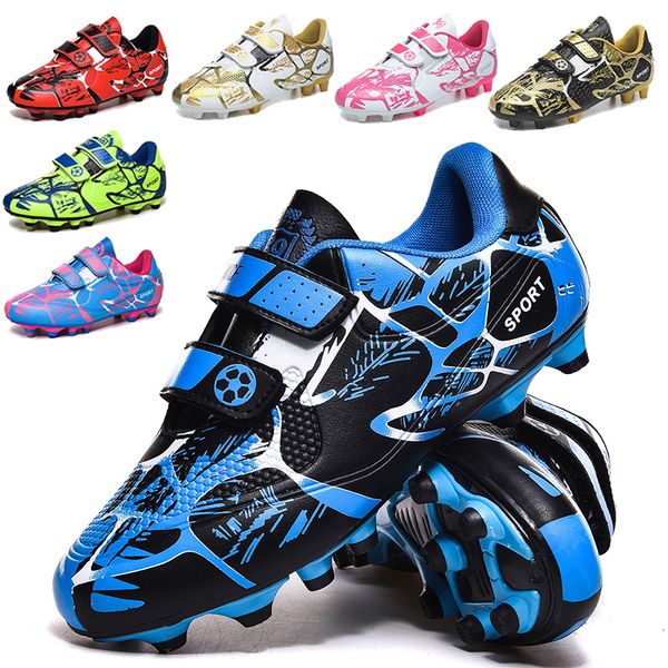 

dress shoes kids soccer fgtf football boots professional cleats grass training sport footwear boys outdoor futsal soocer 2838 230718, Black