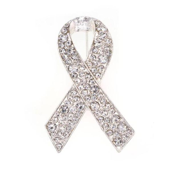 

rhinestone crystal pink ribbon brooches official breast cancer awareness lapel pin brooch for women71062667928706, Gray