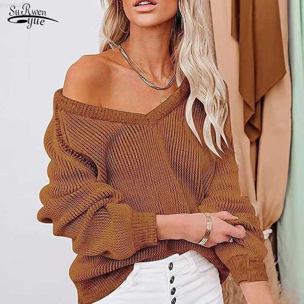 

women's sweaters off the shoulder v-neck women sweater pullover knitted fashion casual autumn and winter loose long sleeve jumper 2340, White;black