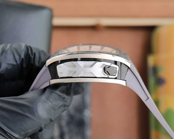 

designer fantasic men wrist watches superb rm62-01 watch f8s5 fully automatic mechanical movement sapphire mirror ntpt carbon fiber case wit, Slivery;brown