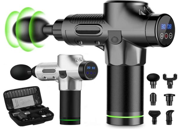 

full body massager massage gun deep tissue percussion muscle 30 speeds lcd touch display fascia electric2210696