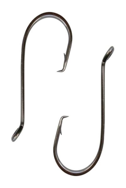 

100pcs 7384 high carbon steel fishing hooks black offset sport circle bait fishing hook size 1804788732