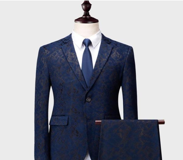 

in stock men wedding tuxedos embossing floral pattern groom wear men blazer 2 pieces prom dinner jacketjacketpants2098811, Black;gray