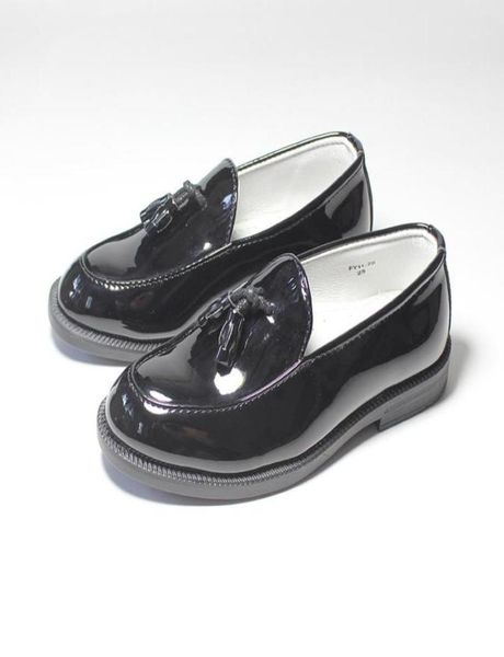 

size1925 children dress leather shoes baby kids wedding shoe toddler flats fashion boys performance loafers spring tassel6116228, Black;grey
