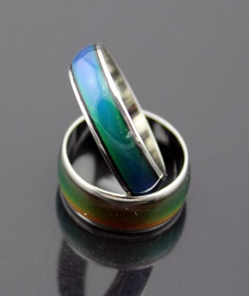 

100pcs fashion mood ring changing colors rings changes color to your temperature reveal your emotion fashion jewelry6867213, Silver