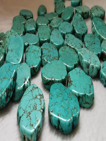 

5pcs 30100mm4quot turquoise stone slab turquoise stone cabochon green blue slab form flat nuggets bead for phone sockets 1491202, Black