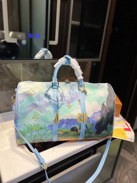 

designer duffle bags van gogh holdalls duffel bag luggage genuine leather travel bags men women luggages travels fashion keep style all week