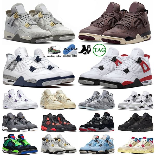 

high 4 basketball shoes men women jordens 4 4s a ma maniere black cat red cement white oreo military black thunder university blue mens trai