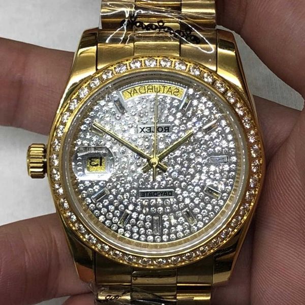 

r olax men's watches from brands automatic mechanical watch log of family pearl gold full watch 36 with gift box rlk9, Slivery;golden