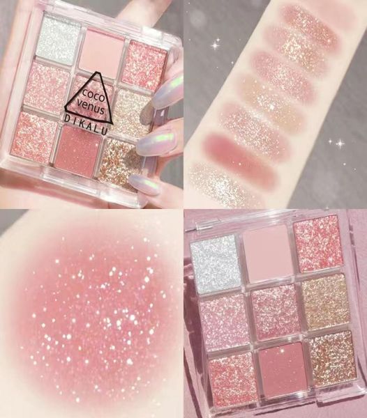 

9 color pressed matte glitter eye shadow palette waterproof longlasting eyeshadow pigment diamond shimmer nude shiny makeup9171028