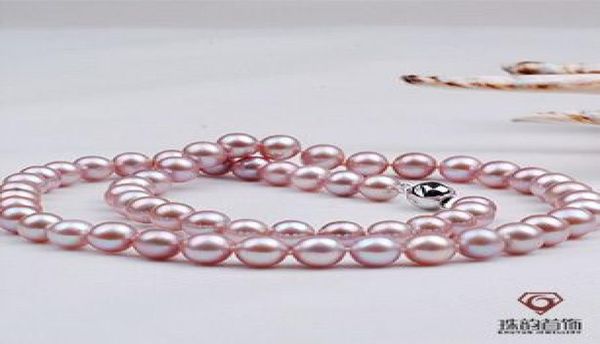 

fine pearl jewelry 89mm south sea purple pearls necklace 18inches 925silver8619798, Black