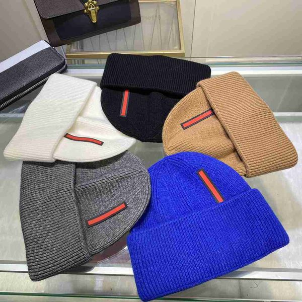 

knitted hat beanie cap designer skull caps for man woman winter hats 5 color optional, Blue;gray