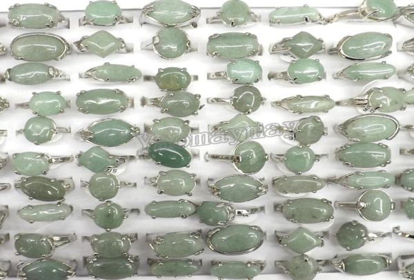

whole 50pcs natural green jade rings fashion jewelry men039s rings 2475710, Golden;silver
