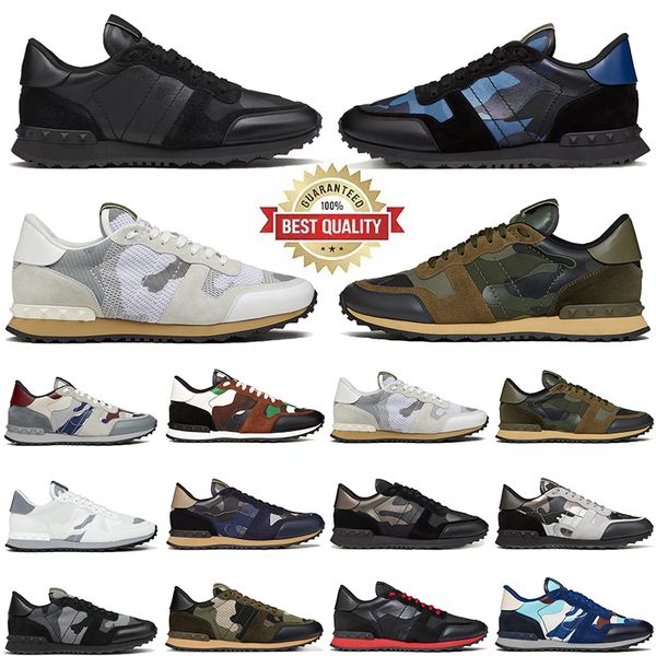 

camo rockrunner shoes platform sneakers leather camouflage rubber sole military green triple black white grey women mens trainers sports 39-
