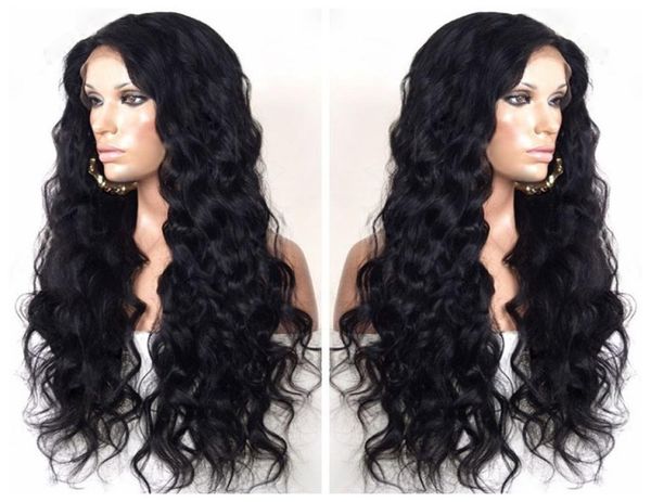 

silk full lace human hair wigs virgin malaysian body wave unprocessed remy hair silk base lace front wig wavy with baby hair7607688, Black;brown