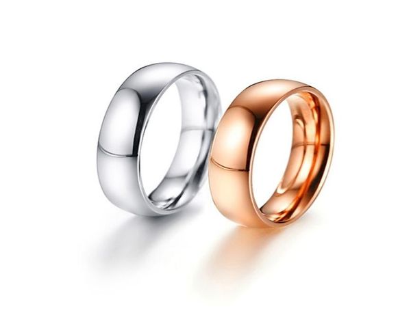 

classic 5mm band casual ring for women men stainless steel plain rings anel alliance anniversary gift5556230, Silver