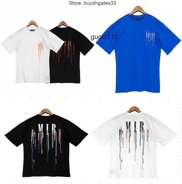 

amirly short designer t-shirt and y summer fashion brand women's sand fluid letter printed sleeve men's t-shirt yibx, White;black