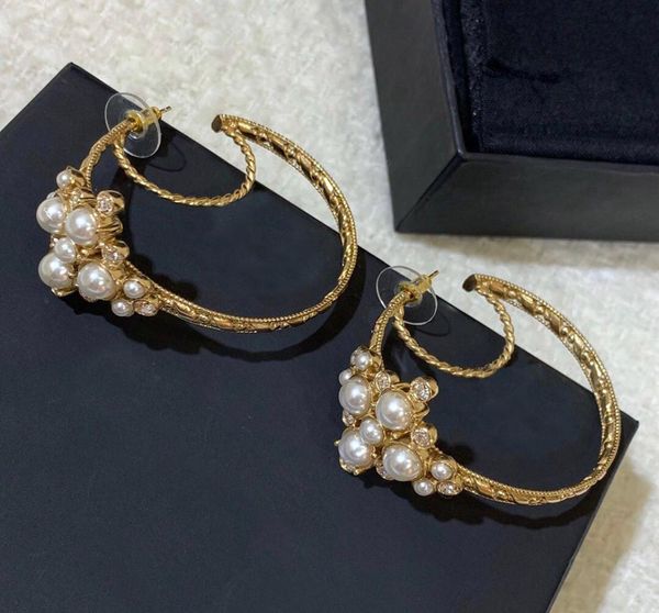 

hoops fashion brand have stamps moon designer earrings for lady women party wedding lovers gift engagement luxury jewelry bride wi6533540, Golden;silver