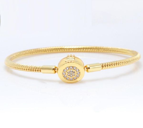

crown bracelets chain women with original box authentic fits p s925 sterling silver charms bracelet birthday christmas3015710, Golden;silver
