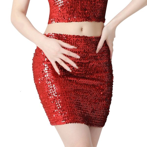

skirts women's sequin slim fit skirt sparkle high waist stretchy bodycon mini skirts party prom nightclub carnival apparel 230717, Black