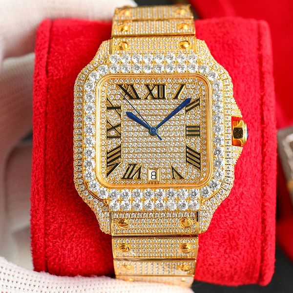 

diamond watch automatic mechanical movement designer watches waterproof men bracelet sapphire business stainless steel 904l 40mm wristwatch, Slivery;brown