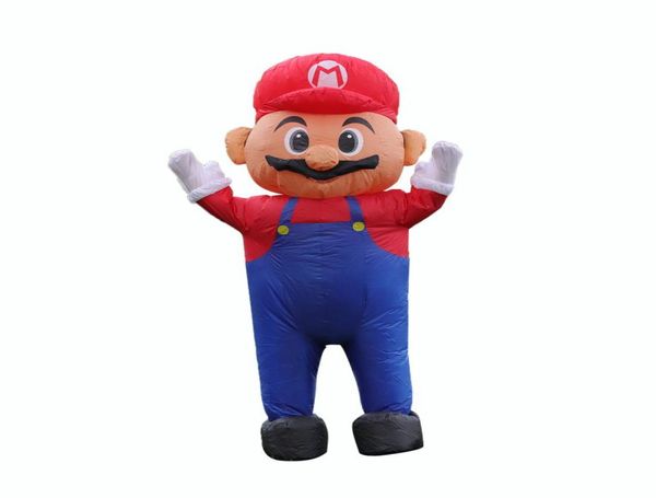 

super plumber mari red hat inflatable monster costume for kids woman halloween christmas party festival mascot costumes1202975, Red;yellow
