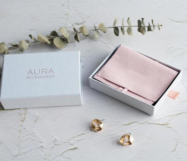 

jewelry pouches bags 100pcs personalized debossed gold silver logo chic small jewerly drawer cardboard box custom earrings neckla5428260, Pink;blue