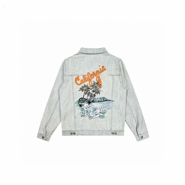 

2023 jackets men women spring autumn coconut tree california loose outwear denim blue jacket g embroidery, Black;brown