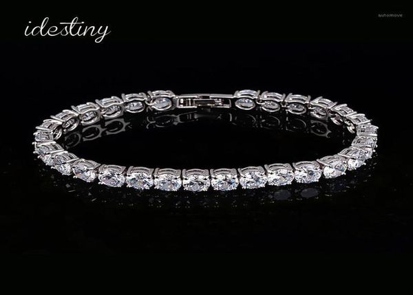 

1111 tennis bracelet for woman with charm 6mm round cubic zirconia pulseira classic wedding jewelry lady bracelet16768869, Black