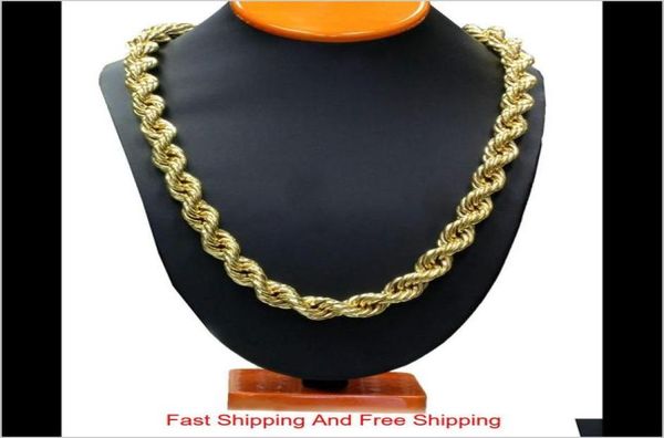 

fashion 5mm 6mm hip hop rope chain necklace 18k gold plated chain necklace 24 inch for men tfpfh hj63g4917864, Silver