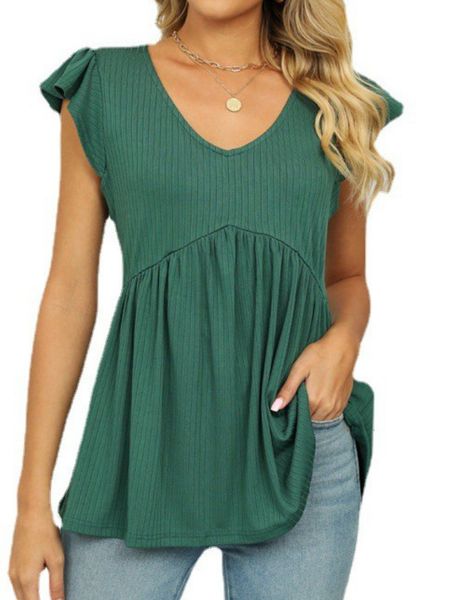 

women's tshirt women sleeveless vneck solid casual t shirt for summer 230717, White
